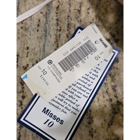 New! Te Rez New York Vintage Champagne Brocade Tull Formal Dress Size 10 Halter - Picture 12 of 16